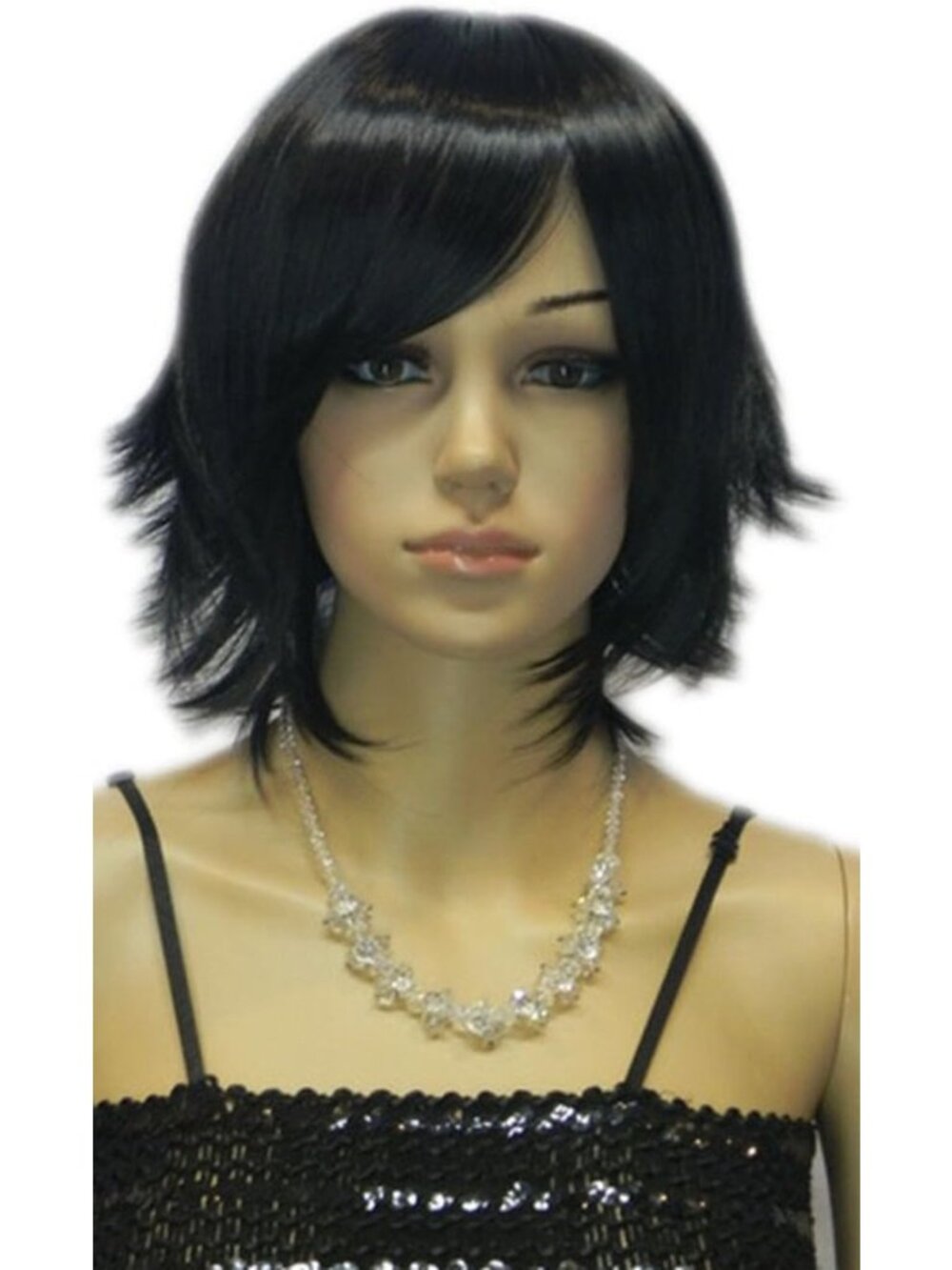 Curly Black Bob Wig for Women - Synthetic Halloween Costume, Party & Cosplay